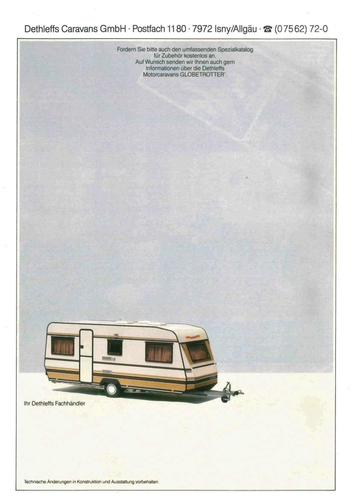 Dethleffs 1987 Preisliste 5