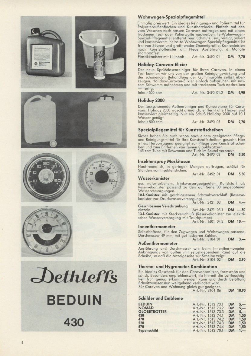 Dethleffs Zubehr 1972 06