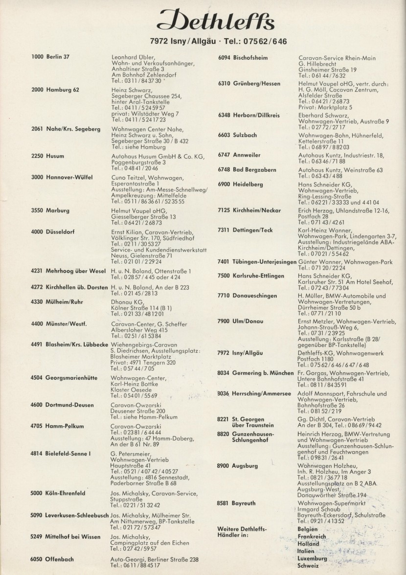 Dethleffs Zubehr 1972 32