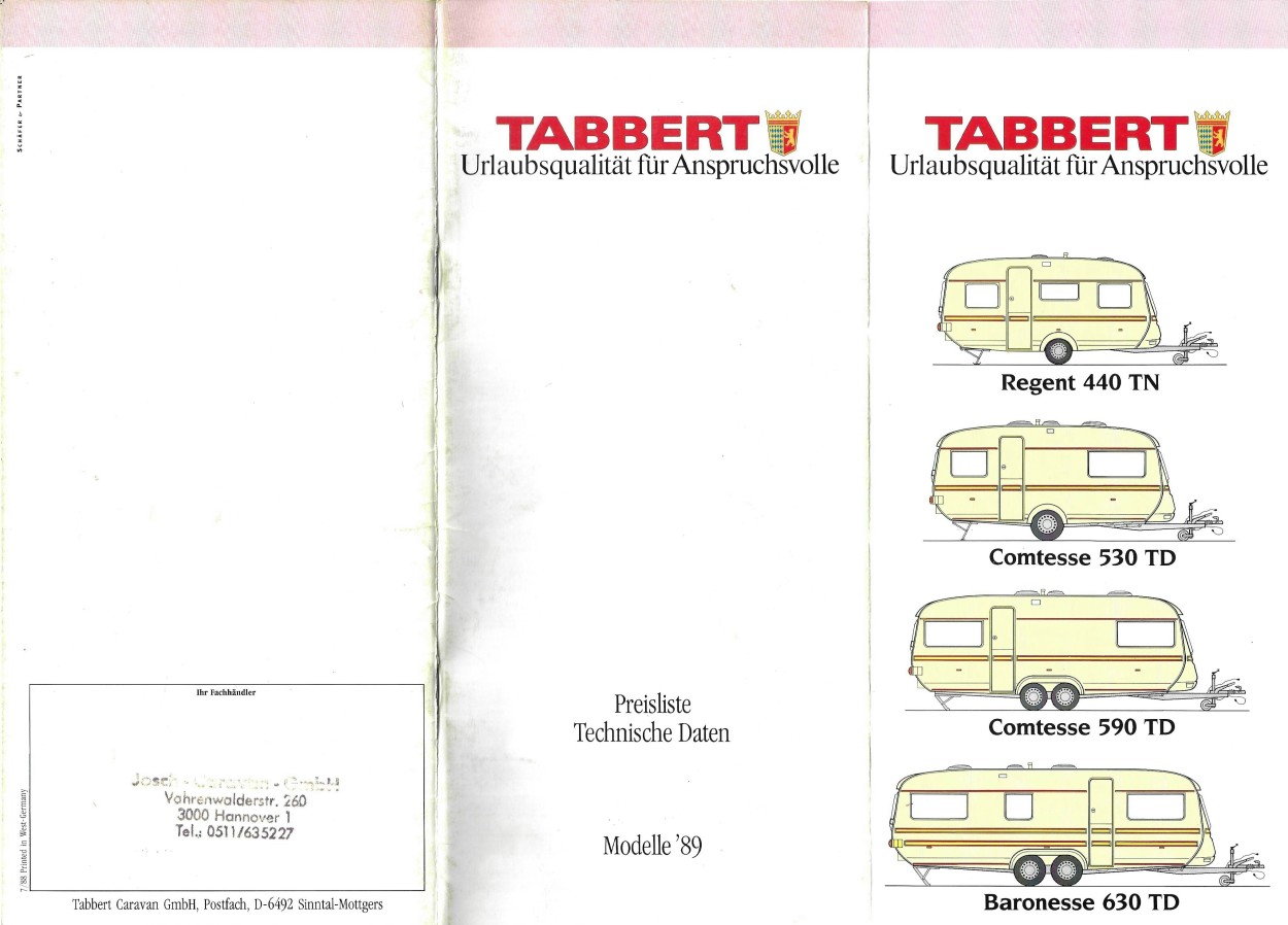 Tabbert 1989 Preisliste  (1)