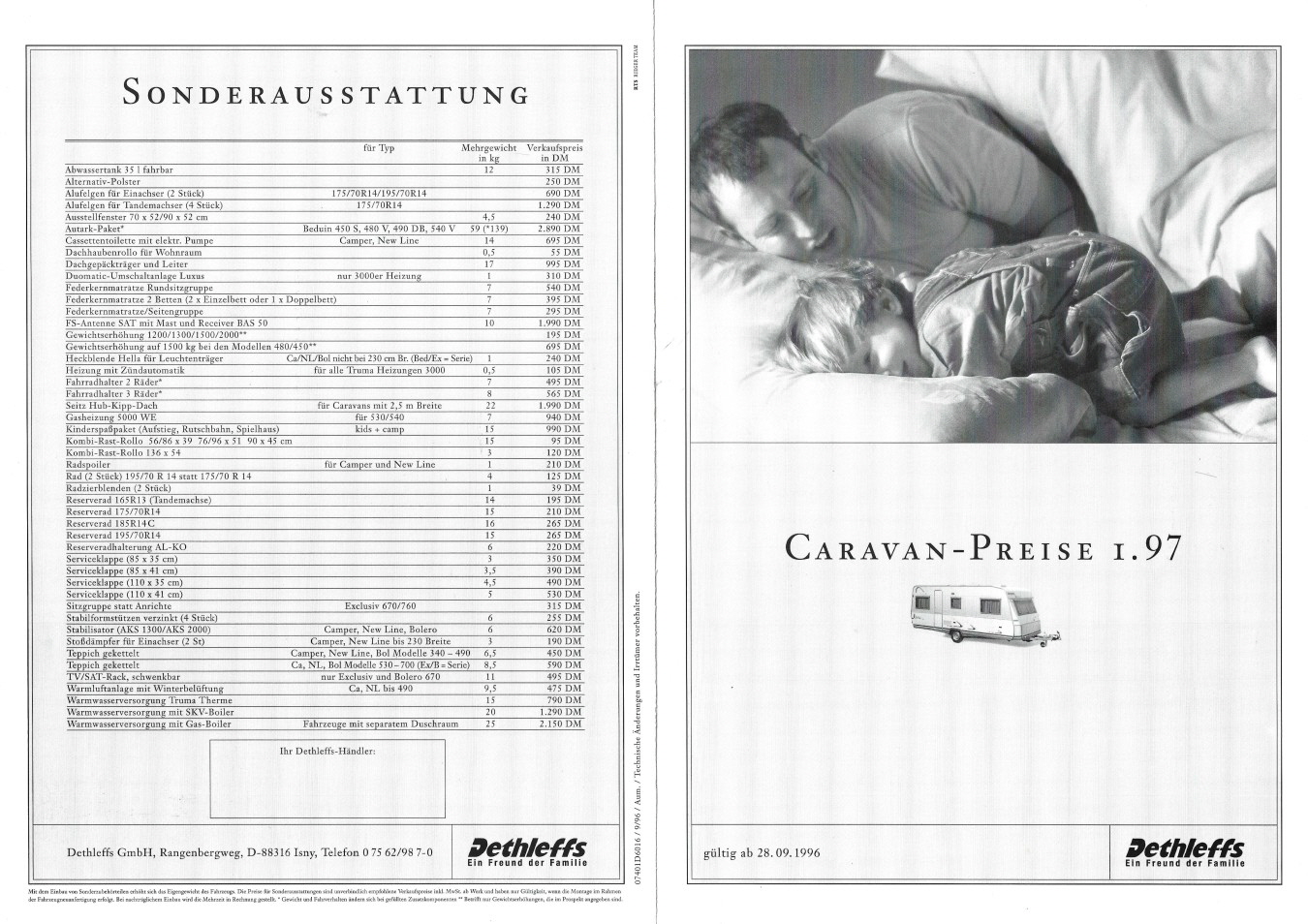 Dethleffs 1997 Preisliste  (1)